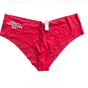 2 pairs NWT AERIE Cheeky Pantie/Underwear Red NAUGHTY UNTIL PROVEN NICE
